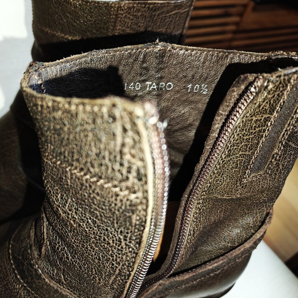 Donald J. Pliner Dark Brown Leather Harness Boots Mens 10.5 - Picture 4 of 8